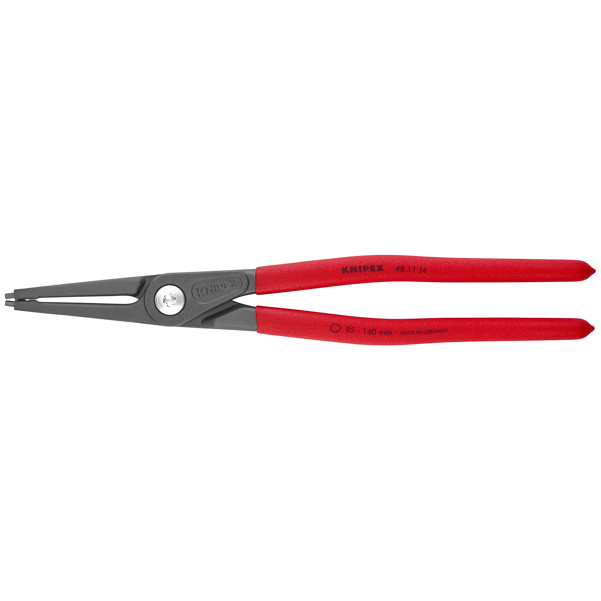 KNIPEX, Int Precision Snap Ring Pliers, 1/8in. tip, 12.75in., Pieces (qty.) 1 Material Steel, Model# 48 11 J4